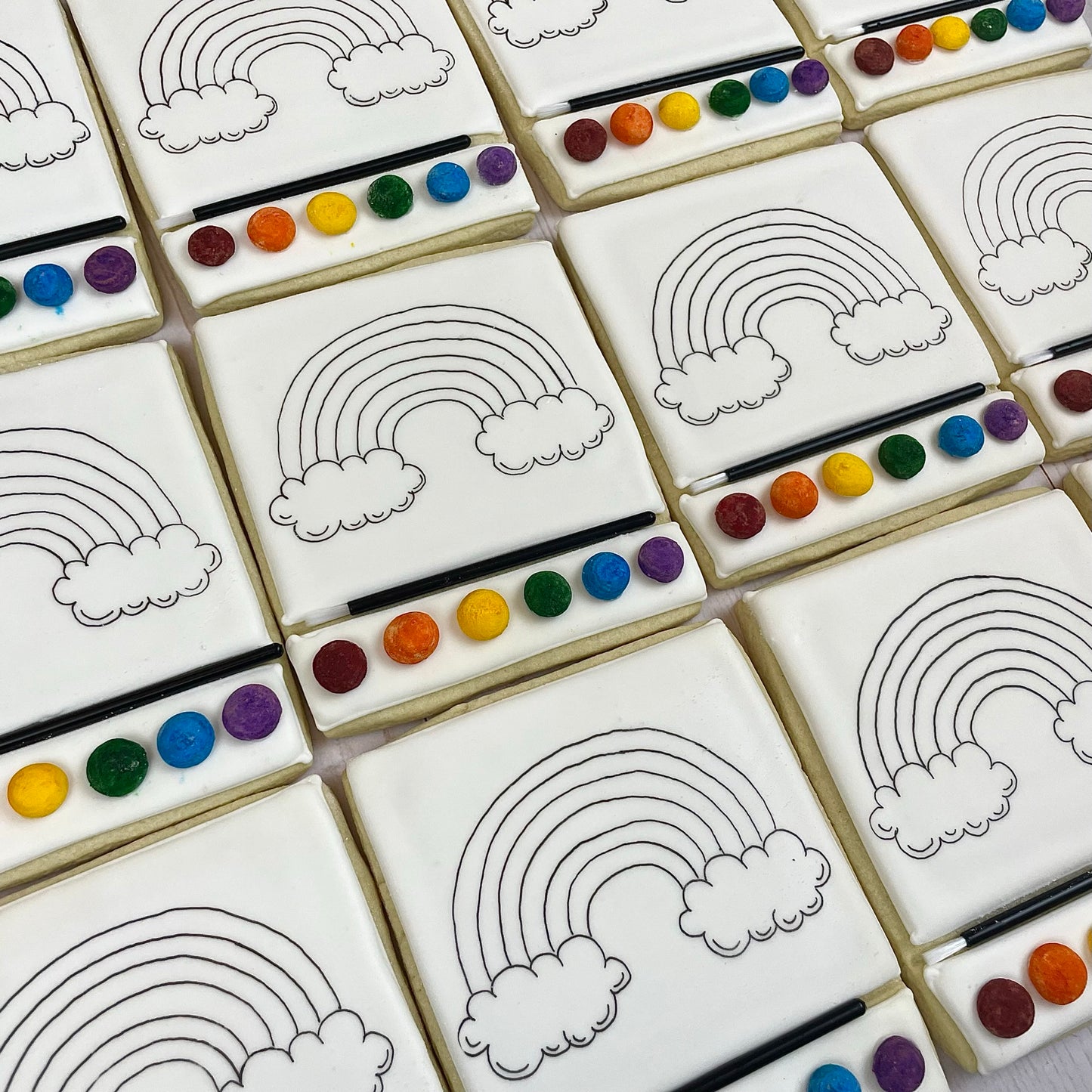 Paint Your Own Rainbow Cookies