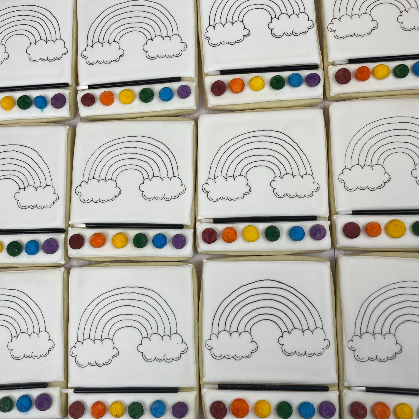 Paint Your Own Rainbow Cookies