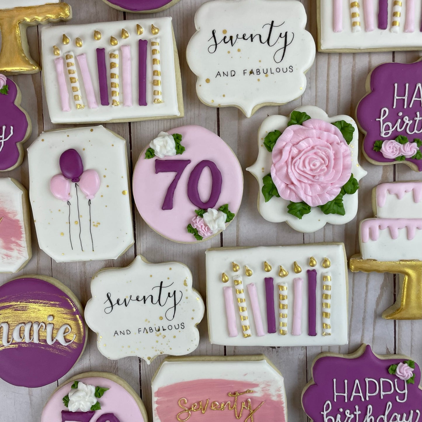 Purple Birthday Cookies - Personalized