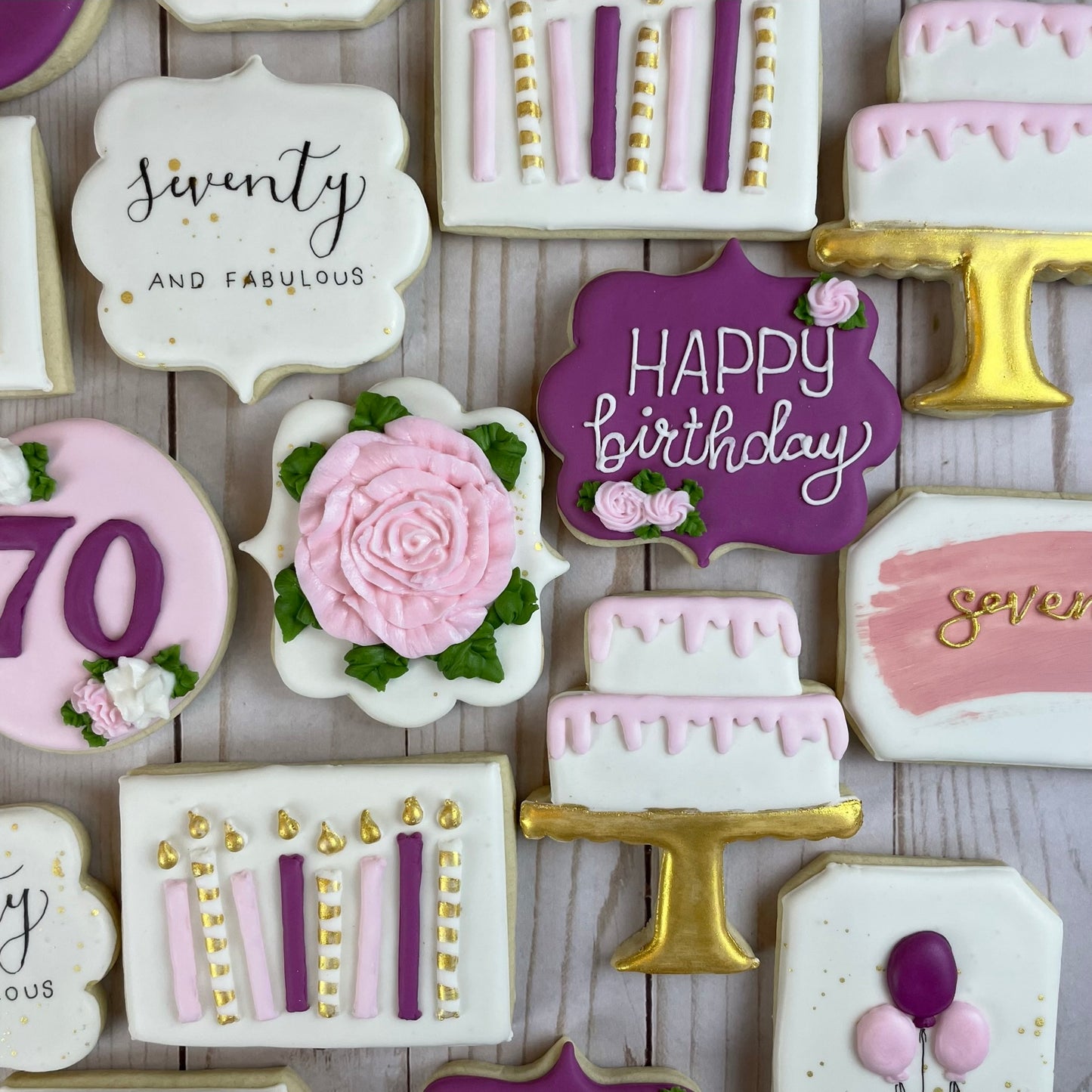 Purple Birthday Cookies - Personalized