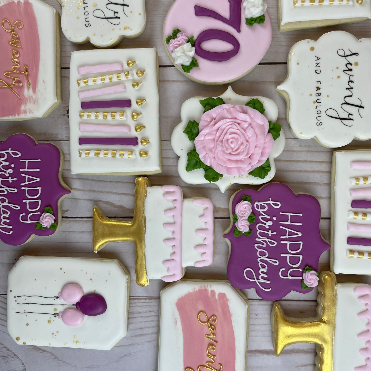 Purple Birthday Cookies - Personalized