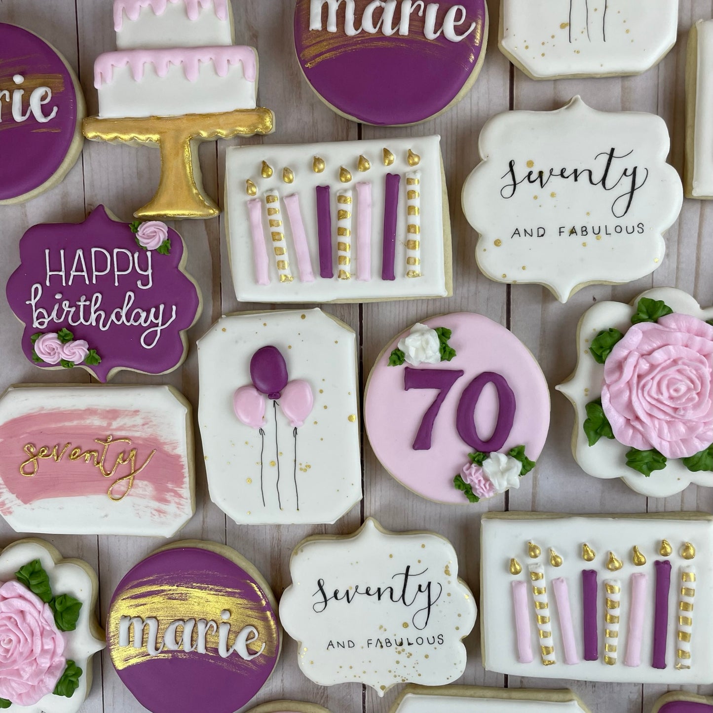 Purple Birthday Cookies - Personalized