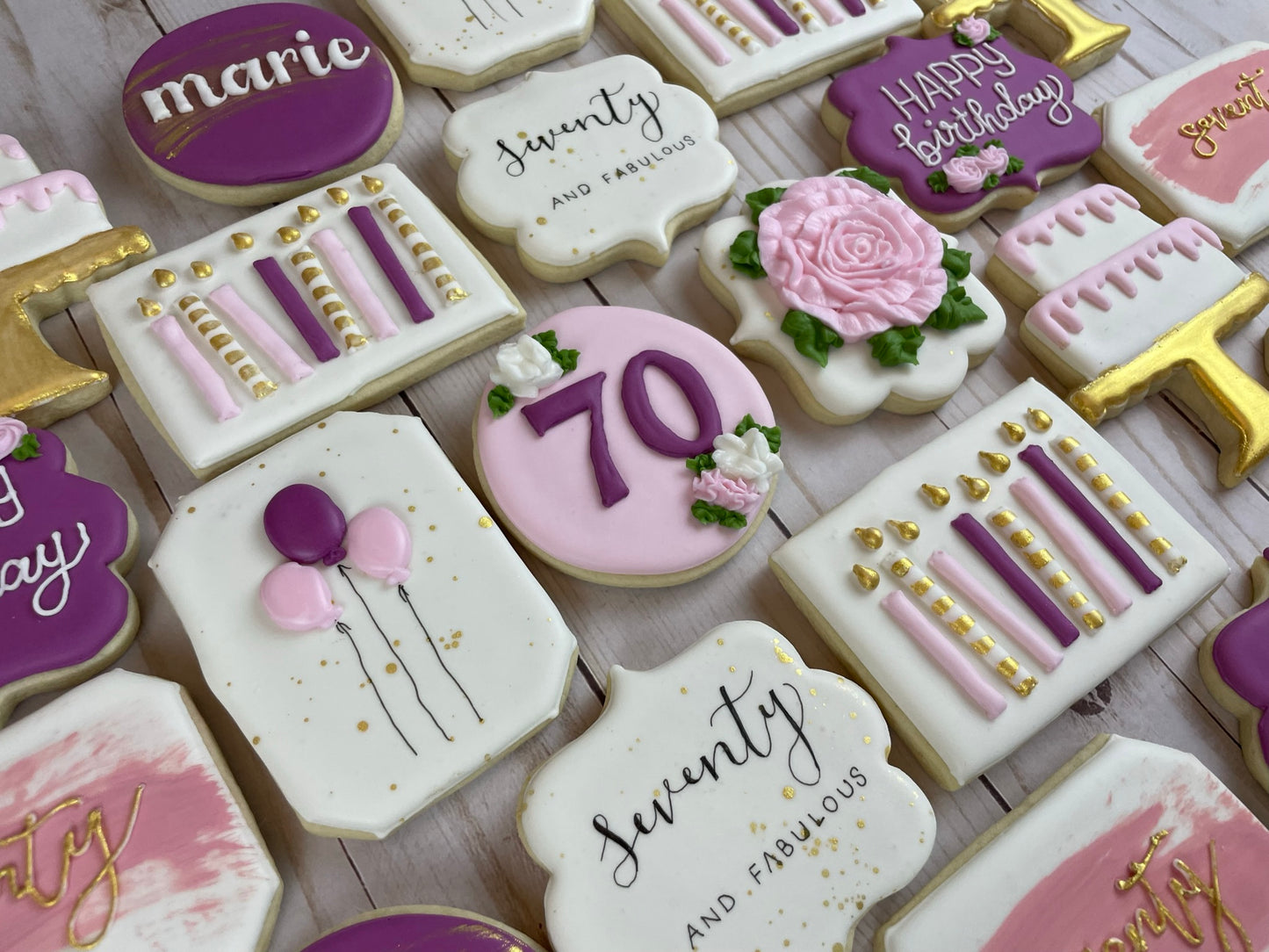 Purple Birthday Cookies - Personalized