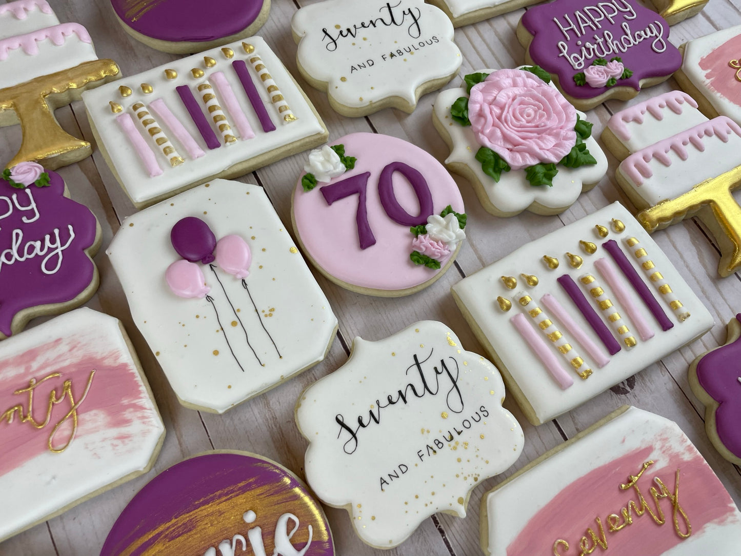 Purple Birthday Cookies - Personalized