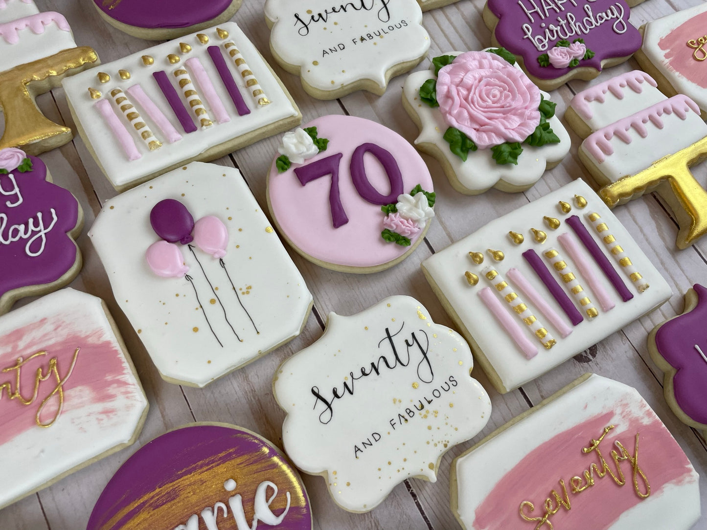 Purple Birthday Cookies - Personalized