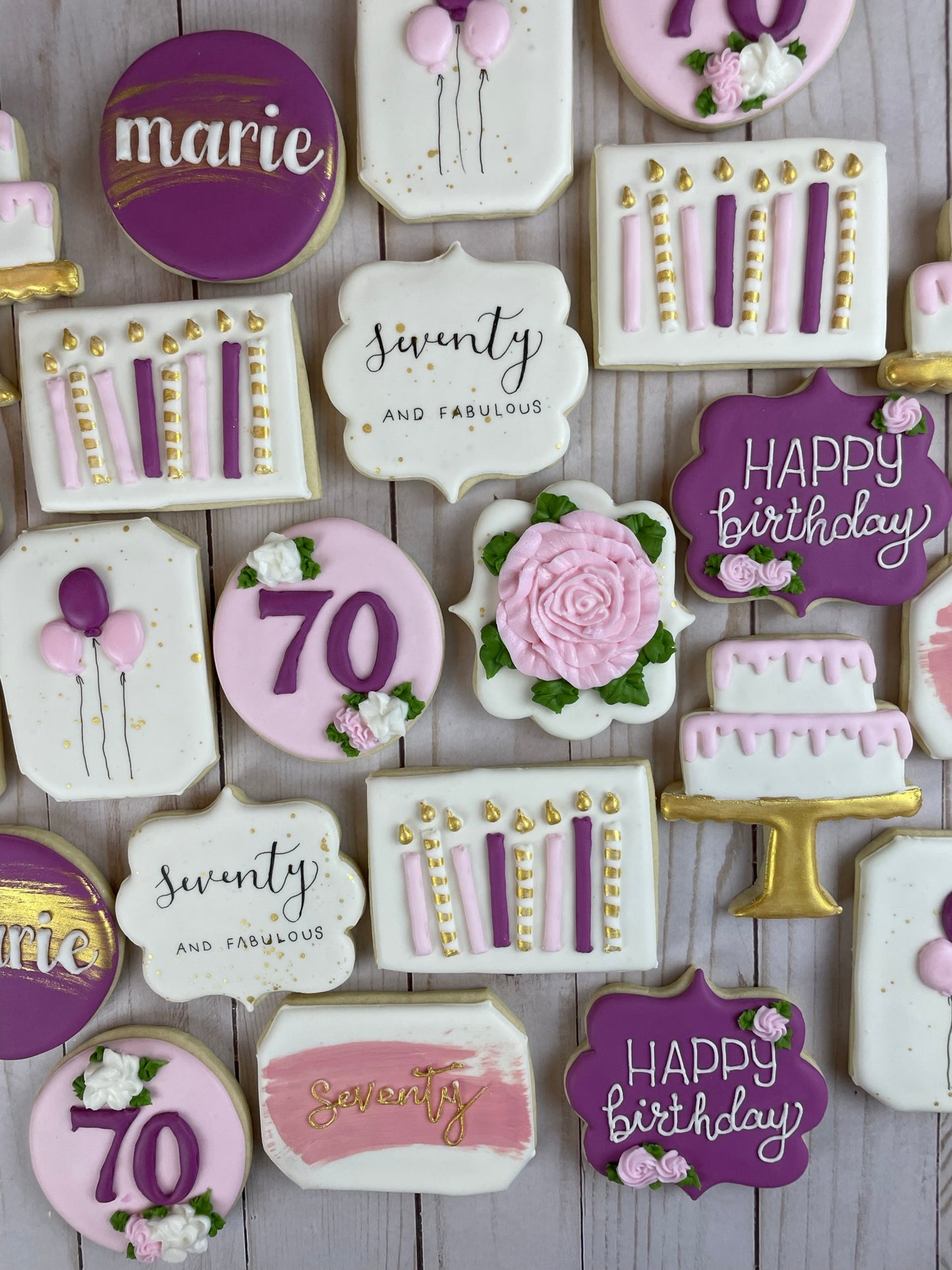 Purple Birthday Cookies - Personalized