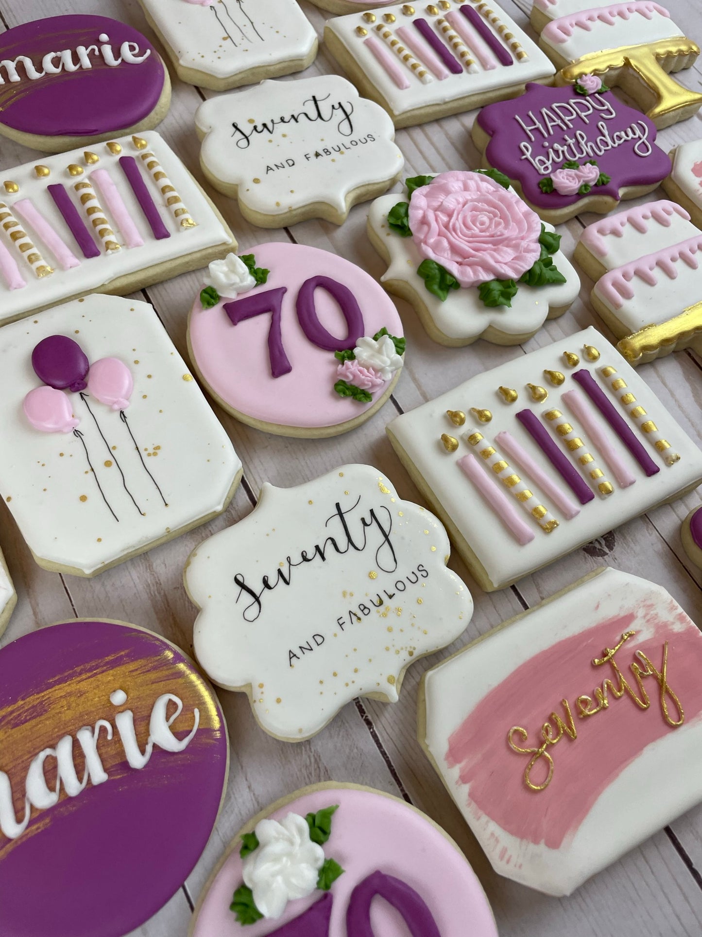 Purple Birthday Cookies - Personalized