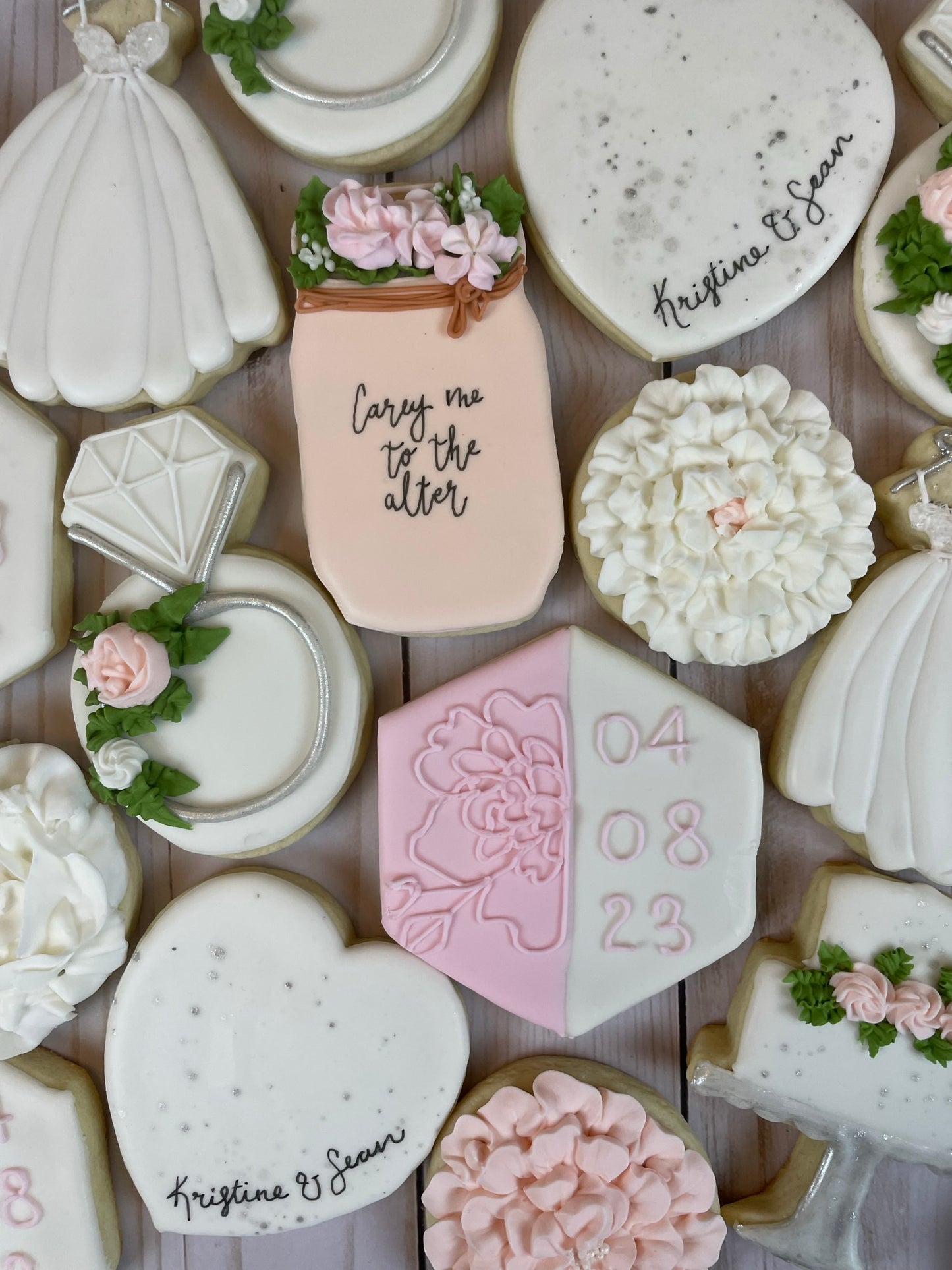 Carry Me To The Alter - Engagement Shower Cookies - Bridal Shower Cookies - Personalized