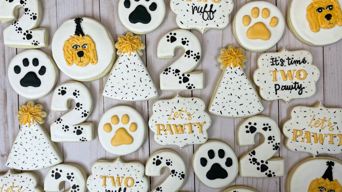 Two Ruff - Let's Pawty Birthday Cookies