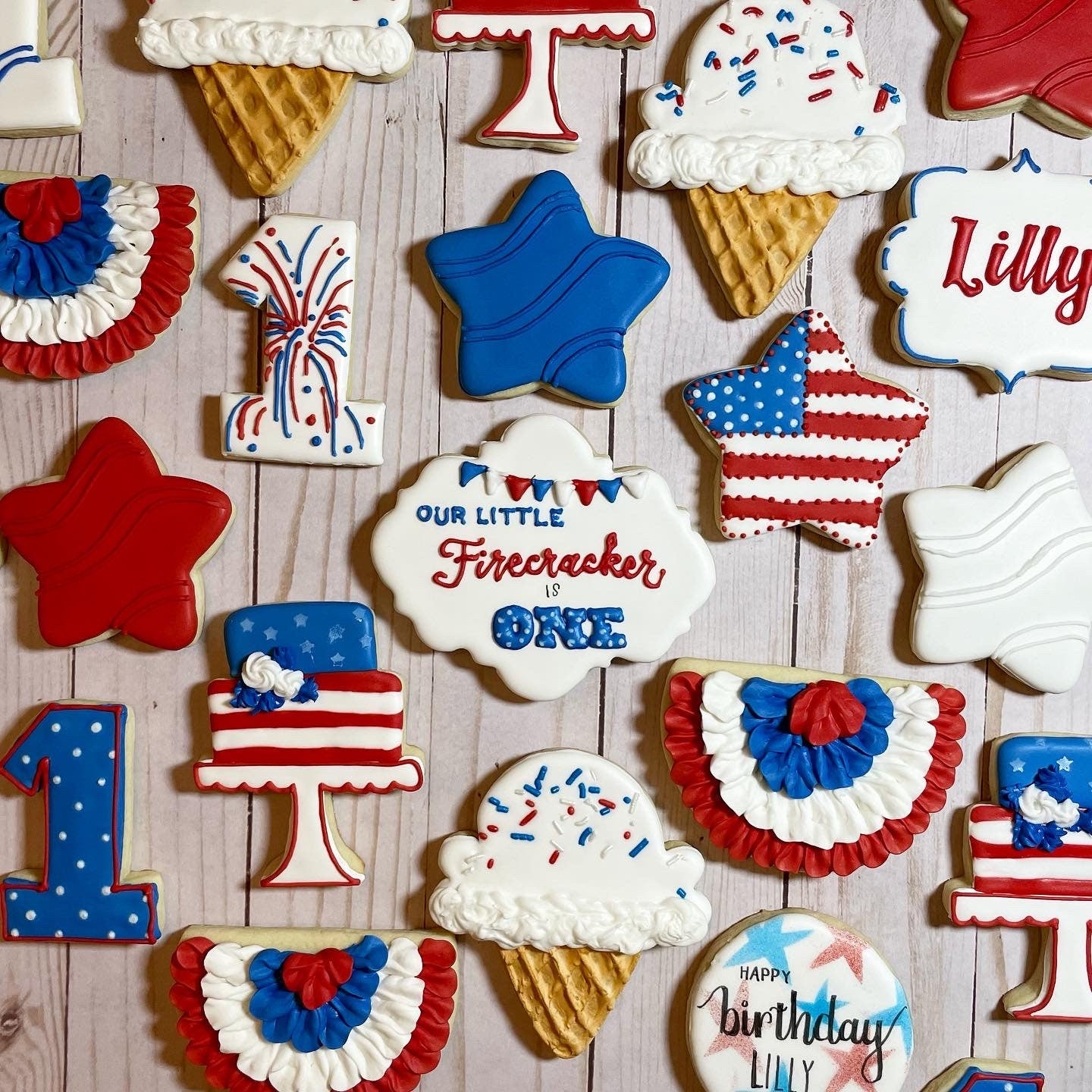 Patriotic Birthday Cookies