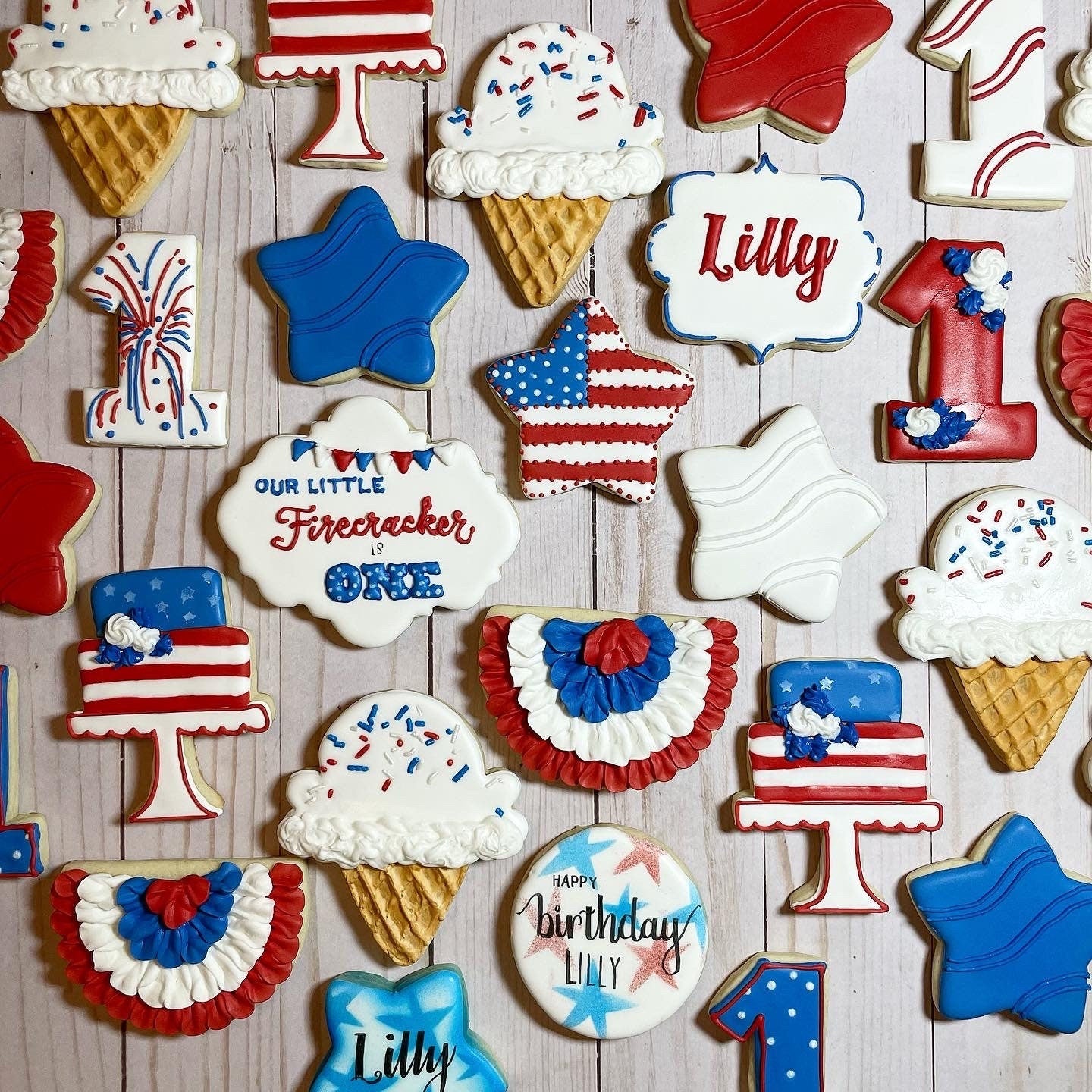 Patriotic Birthday Cookies