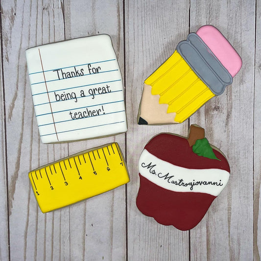 Teacher Appreciation Gift Box - 4 Custom Cookies