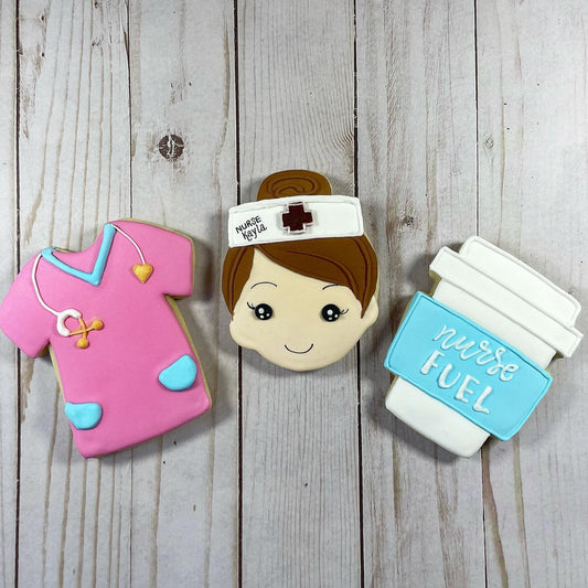 Nurse Appreciation Gift Box - 3 Custom Cookies