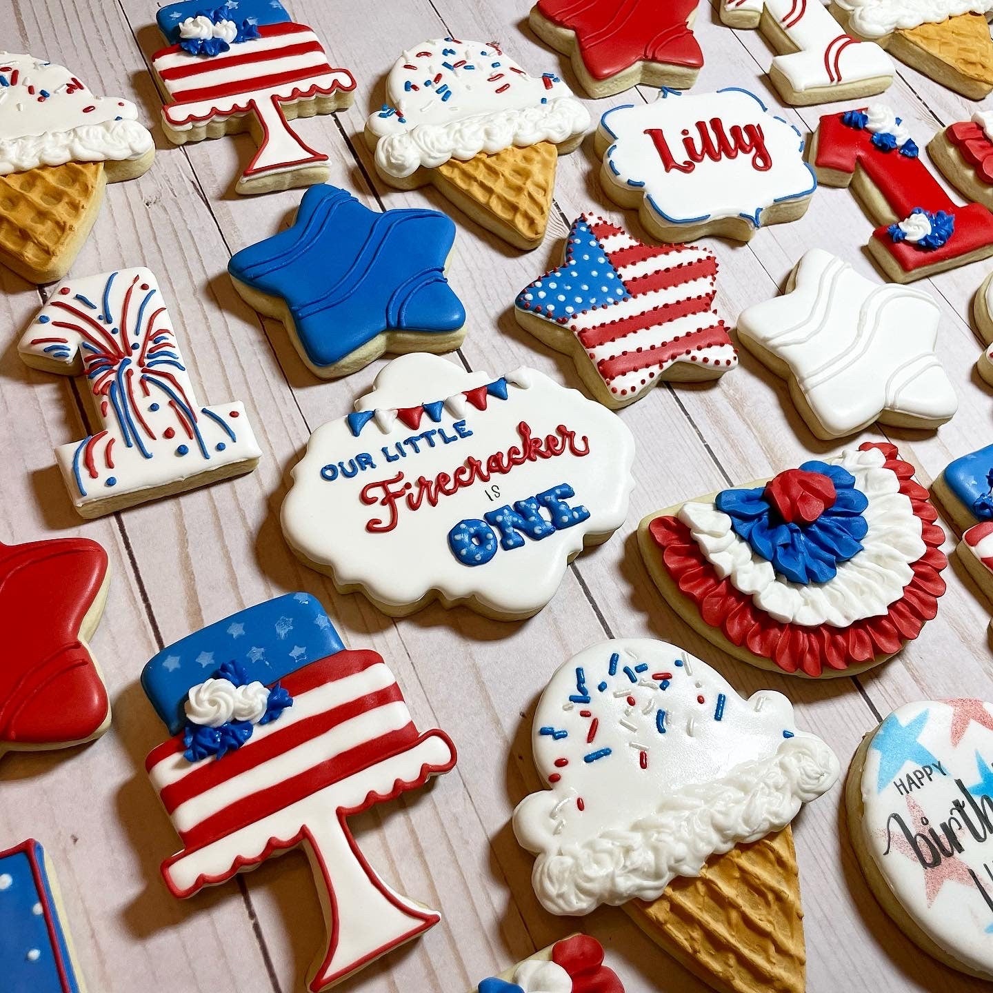 Patriotic Birthday Cookies