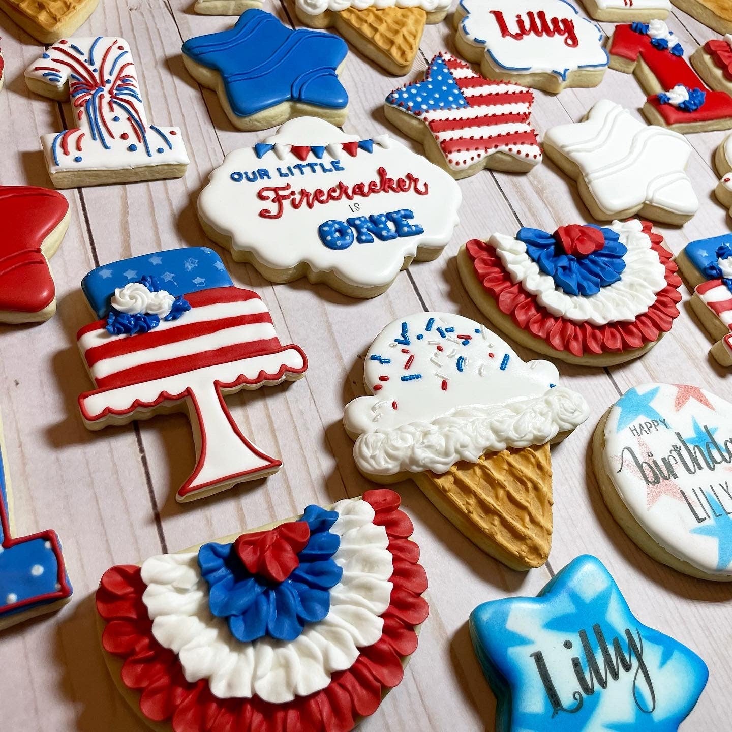 Patriotic Birthday Cookies